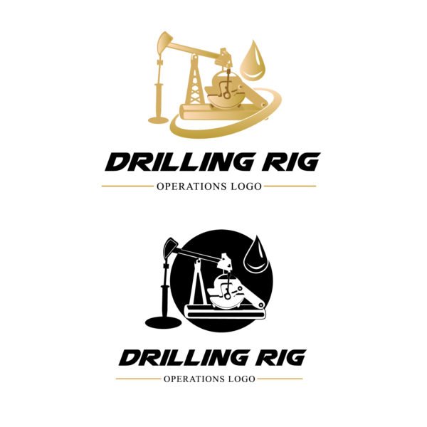 Drilling Rig - Oil Drilling Vector Logo - Vector Conversion Service