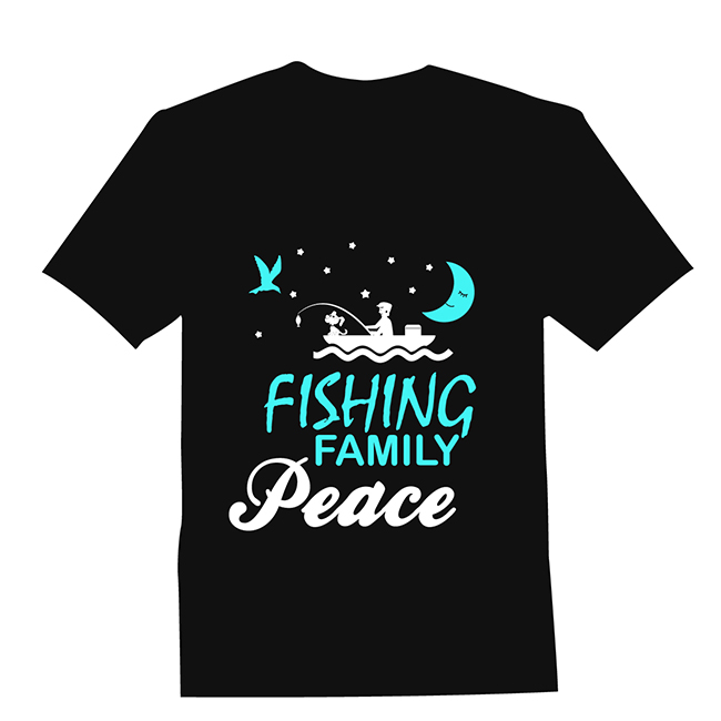 Fishing Family Peace T-shirt Design
